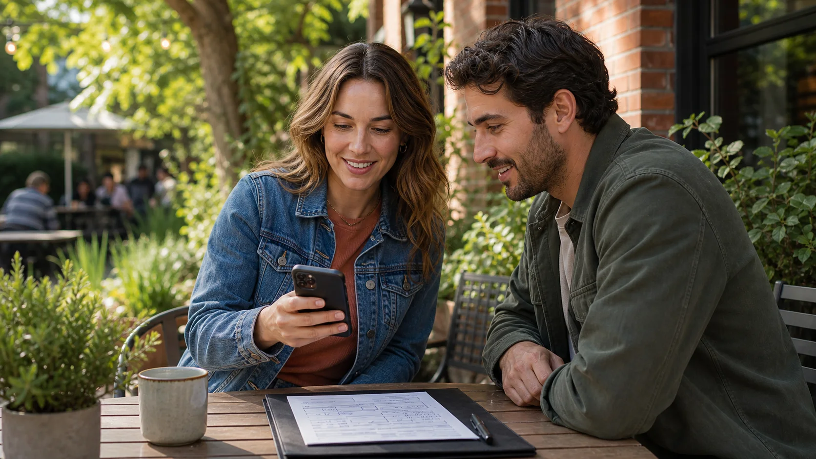 A person reviewing a fax number and document on a smartphone